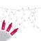 Northlight Mini Incandescent Icicle Christmas Lights - Pink - 3.5' White Wire - 100ct